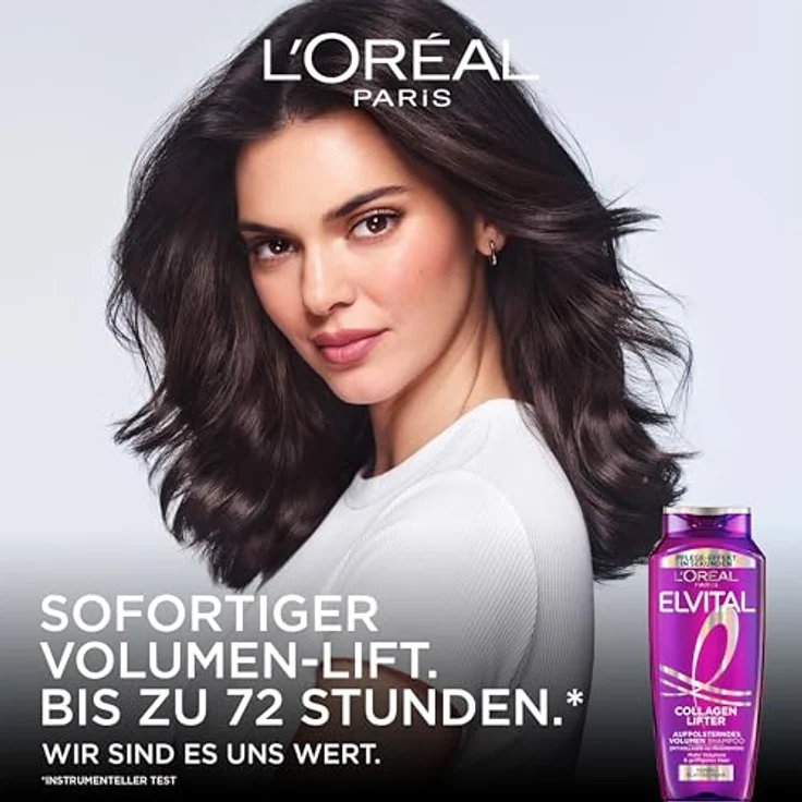 L'Oréal Paris Elvital Collagen Lifter, Aufpolsterndes Volumen Shampoo für feines Haar, silikonfrei, 300 ml, violett-pink – Bild 2