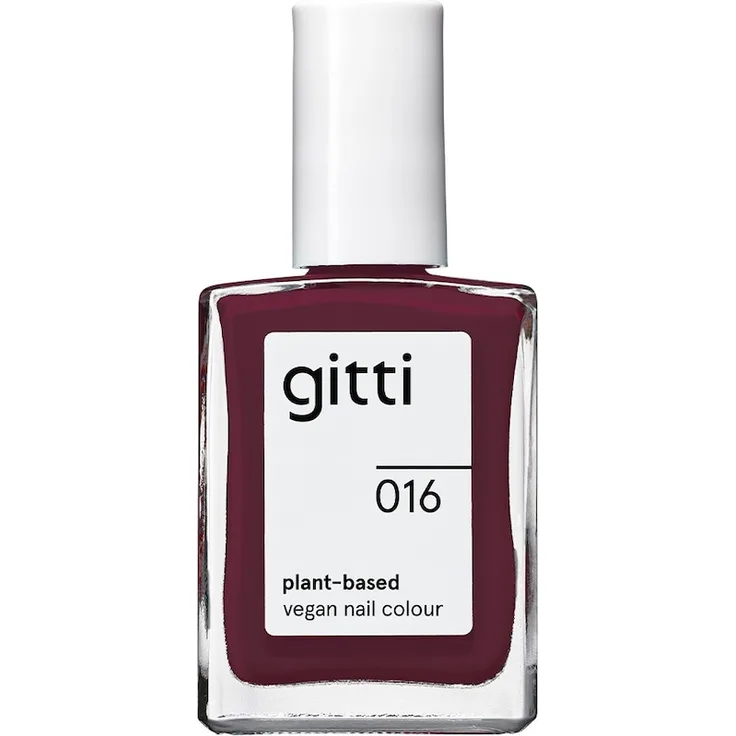 gitti no. 016 Nagellack 15 ml, tiefes Weinrot, pflanzenbasiert und vegan mit Nagelpflege Inhaltsstoffen