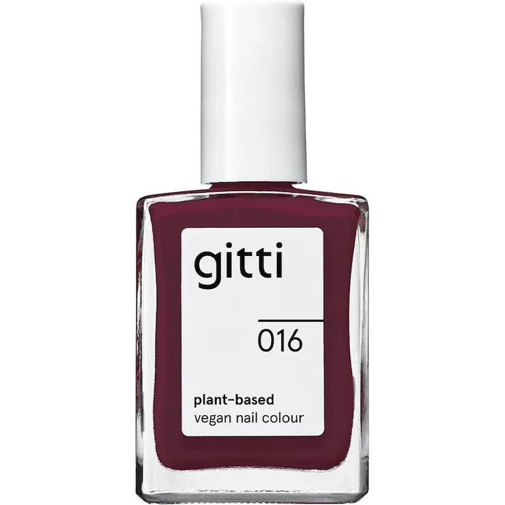 gitti no. 016 Nagellack 15 ml, tiefes Weinrot, pflanzenbasiert und vegan mit Nagelpflege Inhaltsstoffen