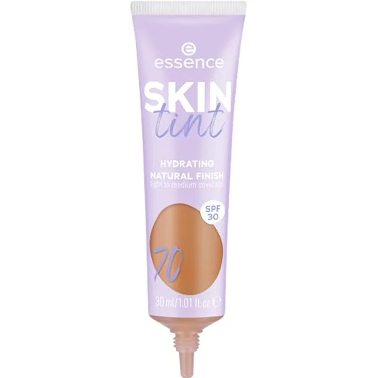 essence SKIN tint, Make-up, Nr. 70, Braun, feuchtigkeitsspendend, natürlich, vegan, ölfrei, UVA- und UVB-Filter + SPF 30, ohne Parfüm, 1er Pack (30ml) – Bild 2