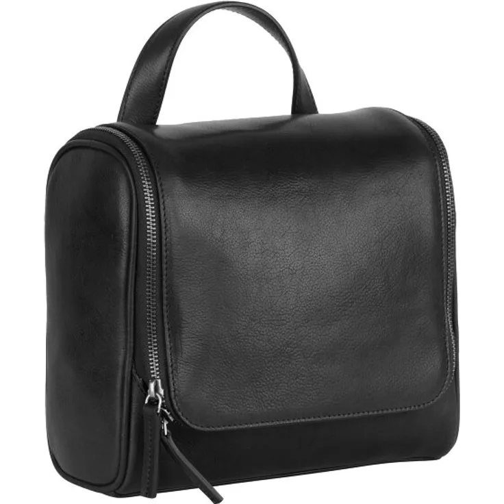 Leonhard Heyden Roma Kulturbeutel, 100% Leder, 26 cm x 10 cm x 24 cm, schwarz
