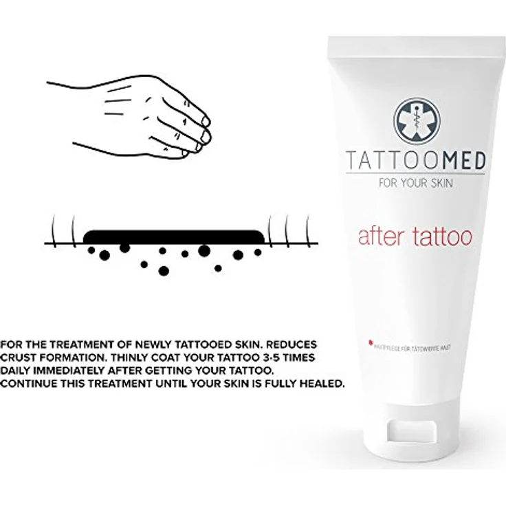 TattooMed Tattoo-Pflege für tätowierte Haut - After Tattoo - 25ml Medizinische Tattoo Crème - Unparfümiert – Bild 4