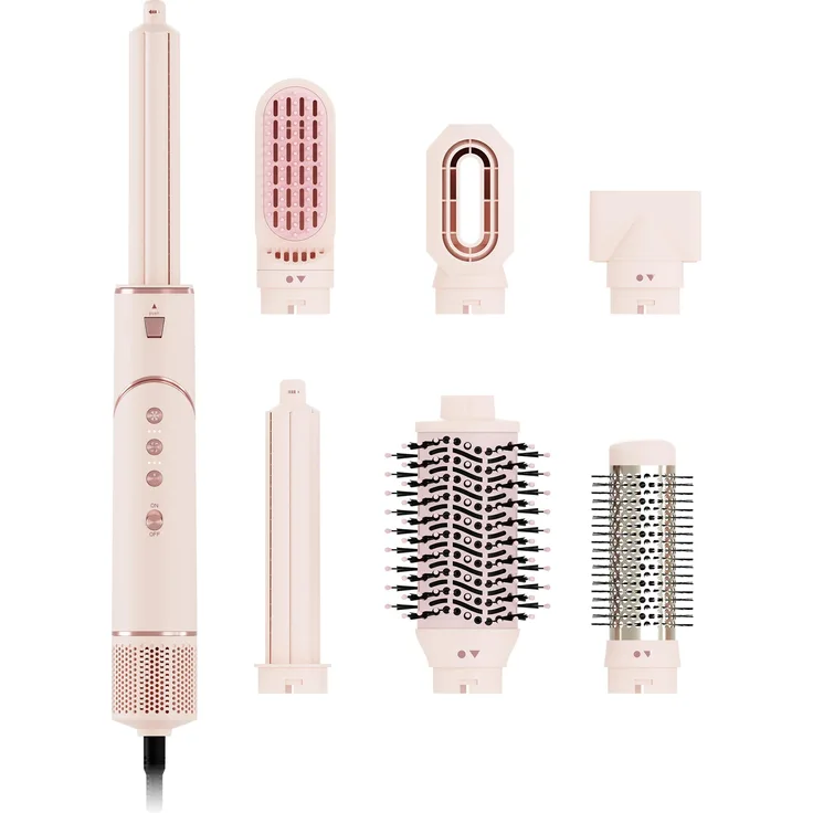 Beautifly StyleBliss Rose, Warmluftbürste mit Auto-Curling-System, 7 austauschbare Aufsätze und Ionisationstechnologie