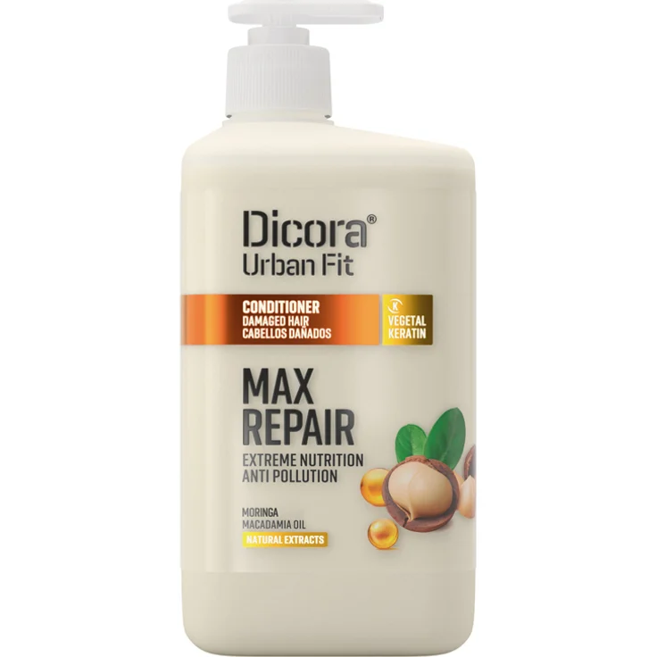 Dicora Urban Fit Max Repair Pflegespülung, Conditioner für beschädigtes Haar, 800 ml, pH-neutral, dermatologisch getestet, ohne Tierversuche, ohne Parabene