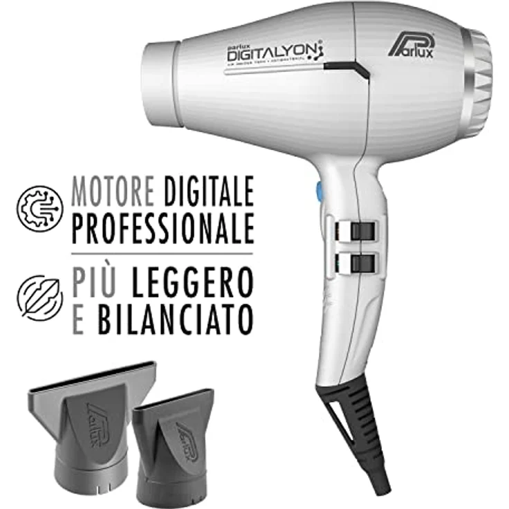 Parlux Digitalyon Haartrockner, 2400 Watt, Kaltstufe, Ionen-Technologie, silber – Bild 3