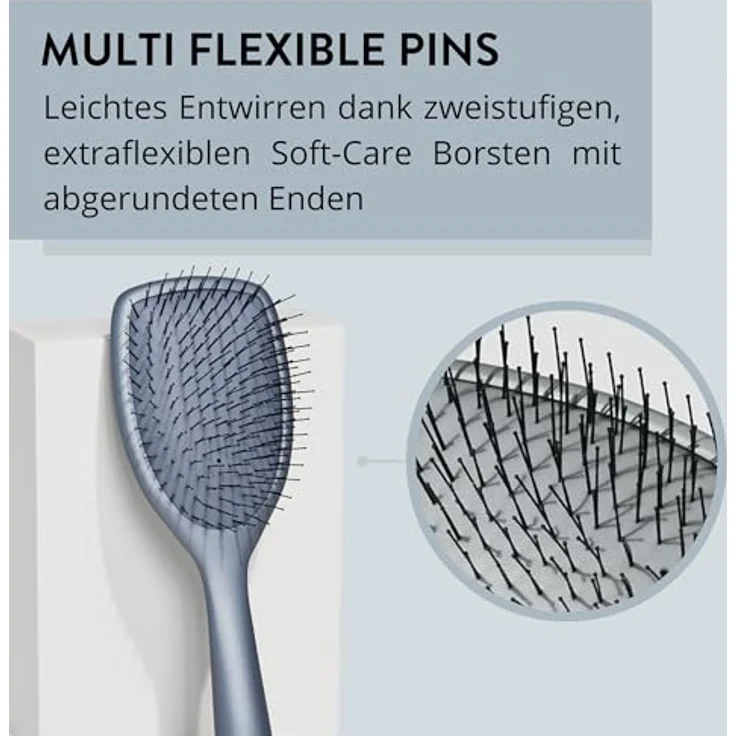 PARSA Beauty Hair ID Anti-Haarverlust Haarbürste – Extra weiche Borsten verhindern Haarbruch, 50% recycelter Kunststoff, blau – Bild 4