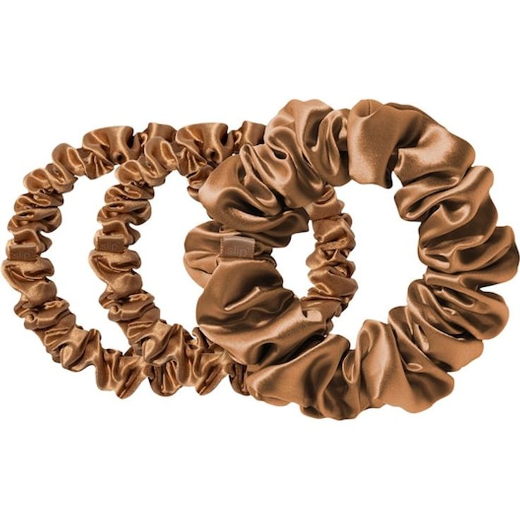 slip Hair Care Scrunchies Set, 3 Haargummis aus Slipsilk(TM), 2 Midi und 1 Large, sanft zu empfindlichem Haar, vielseitige Farben