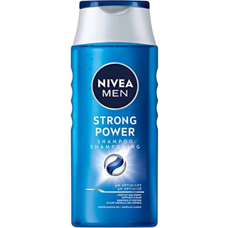 NIVEA MEN Strong Power Shampoo (250 ml), kräftigendes Haarshampoo ohne Silikone und Mikroplastik, Männer Shampoo mit Meeresmineralien und pH-optimierter Formel – Bild 1
