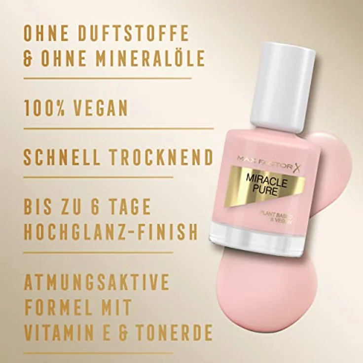 Max Factor Miracle Pure Pflegender Nagellack 12 ml 202 Natural Pearl – Bild 4