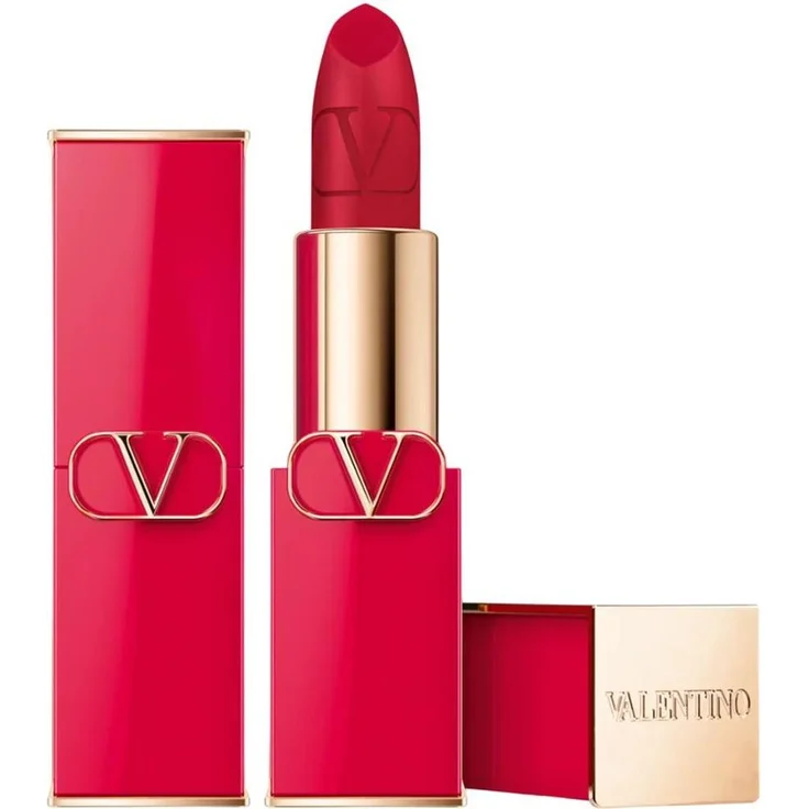 Valentino Rosso Matte Cream Lippenstift, nachfüllbar, 35g - Farbe 215a, luxuriöses Matt-Finish