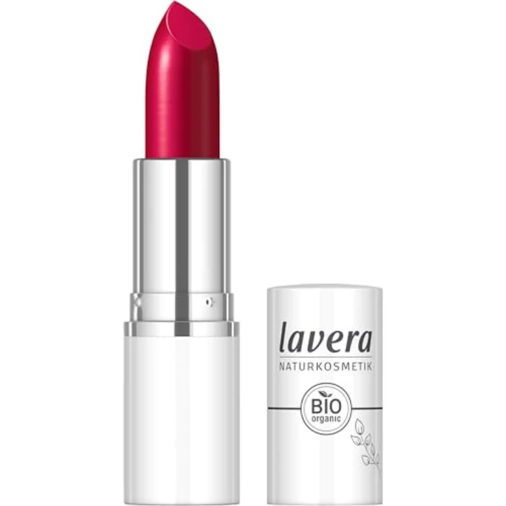 lavera Cream Glow Lipstick - Berry Red 10, Intensive Farbe mit seidig-glänzendem Finish, Bis zu 6 Stunden Halt, Naturkosmetik - 18 g – Bild 1