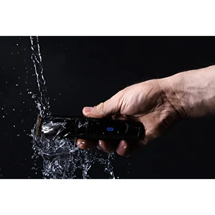 Zelmer ZMB6000 Trymer, Haarschneider mit AC-Motor, 5 Schnittstufen, wasserfest, Edelstahl & Titan, schwarz, LCD-Display, 80 Minuten Akkulaufzeit – Bild 9