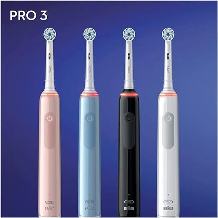 Oral-B Pro 3 3000 Sensitive Clean weiß visuelle Andruckkontrolle, 3 Reinigungsprogramme, Timer + Reiseetui – Bild 7