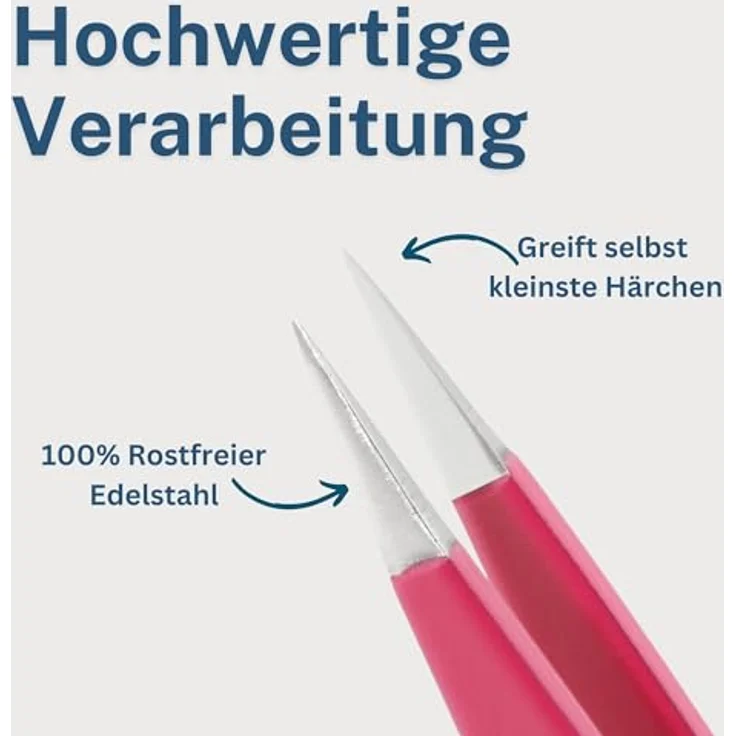 remos professional body care REMOS Splitterpinzette, Edelstahl [INOX] rostfrei 9.5 cm, feine Spitze fuxia für präzises Entfernen von Splittern und eingewachsenen Härchen – Bild 4