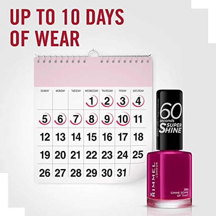 Rimmel London 60 Seconds Super Shine Schnelltrocknender Nagellack 8 ml Farbton 335 Gimme Some Of That – Bild 4