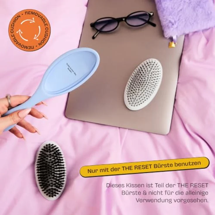 Olivia Garden Club THE RESET CUSHION Detangling & Shine Cushion, Damen-Haarbürste, blau, abnehmbares Kissen, sanftes Entwirren, für nasses und trockenes Haar – Bild 2
