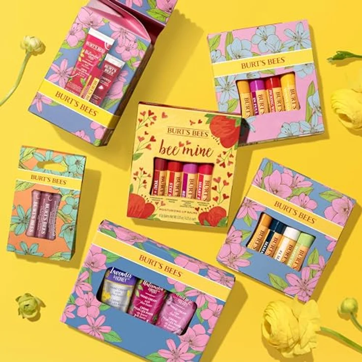Burt's Bees Bee Mine Lip Balm 4-Pack, 4 x 4,25 g, fruchtige Geschmacksrichtungen: Wassermelone, Drachenfrucht-Zitrone, Erdbeere, Granatapfel, 100 % natürliche Inhaltsstoffe – Bild 6