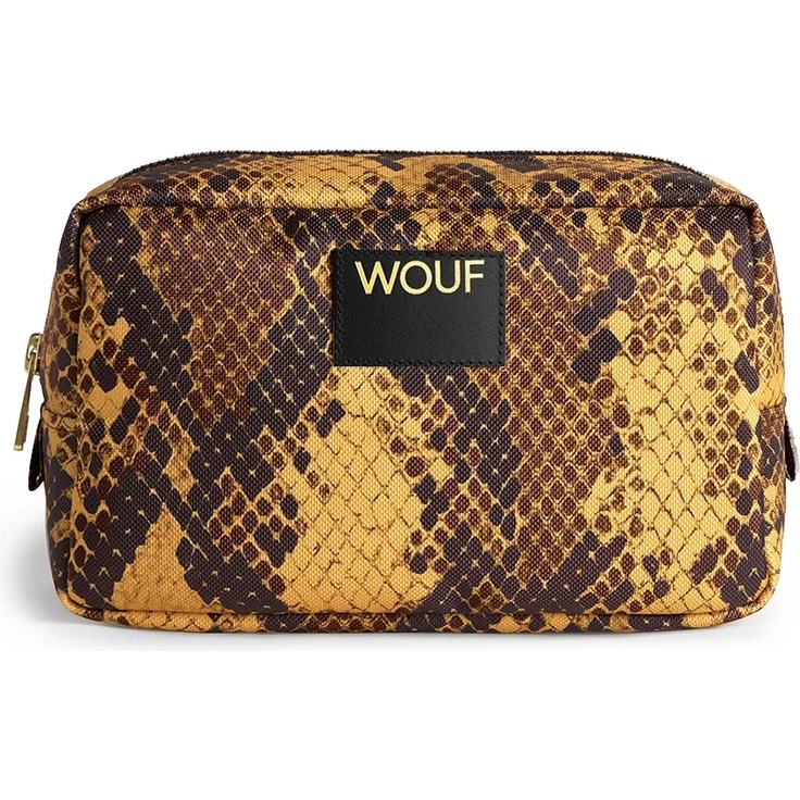 Wouf Daily Kulturbeutel, Necessaire 20 cm, braun, aus robustem Polyester mit Netzfach, 2 l