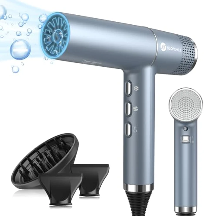 slopehill Professioneller Haartrockner, 2000W mit 110000RPM, 268g superleicht, Ionen-Technologie und intelligentem Kontrollsystem – Bild 1