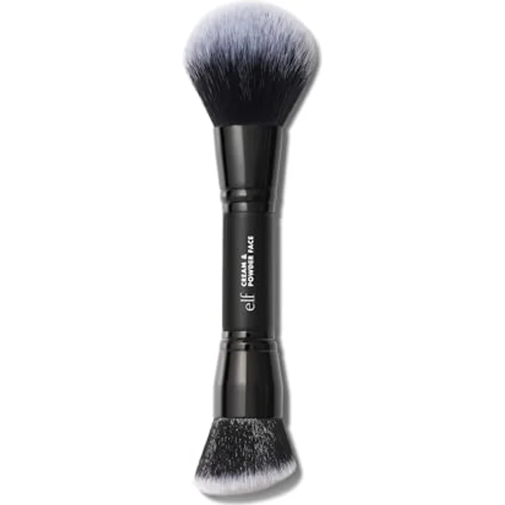 e.l.f. Dual-Ended Cream + Powder Brush, Zwei-In-Eins-Makeup-Pinsel für Creme und Puder, Vegan & Tierversuchsfrei – Bild 1