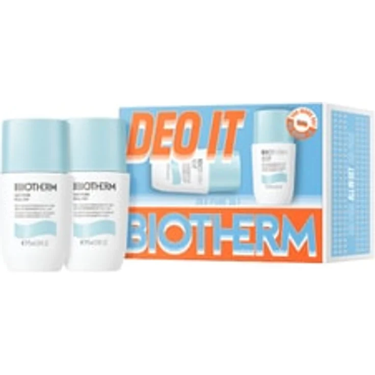 BIOTHERM Deo Pure Duo, 75 ml Roll-On Deodorant Set mit 48H Antitranspirant, für empfindliche Haut, unsichtbares Finish