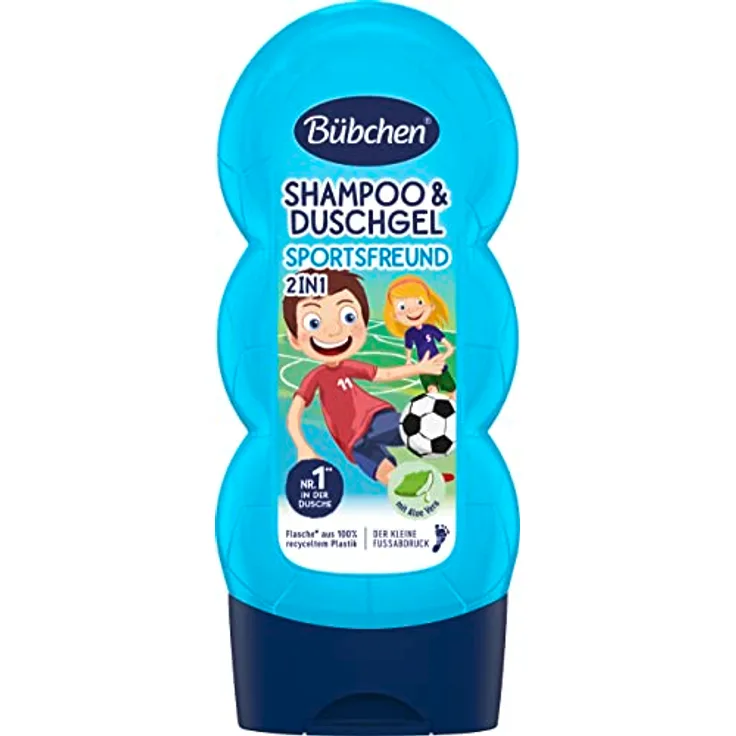 Bübchen Kids Sport´n Fun Shampoo & Duschgel 2 in 1, 230 ml, pflegend und feuchtigkeitsspendend für empfindliche Kinderhaut