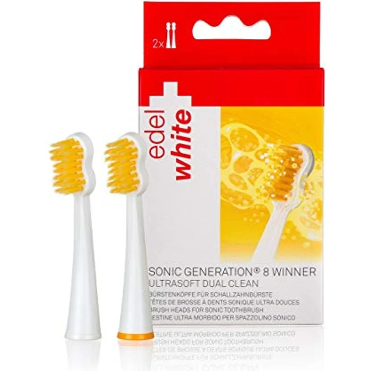 Edel&White Soft Sonic Generation 8 Winner 2er-Pack, Schalltechnologie, gelbe Borsten – Bild 2
