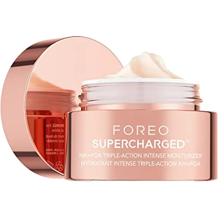 FOREO SUPERCHARGED HA+PGA Intensive Feuchtigkeitscreme - 3x Wirkung, Anti-Falten, Hyaluronsäure & Squalan, Vitamin E - 50 ml, Vegan Kosmetik - Damen und Männer