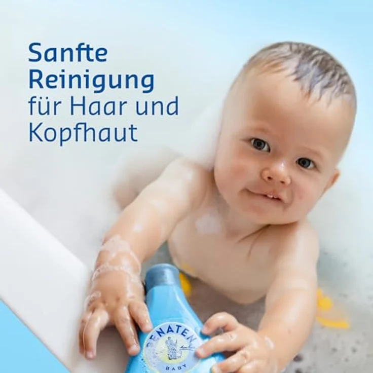Penaten Mild Cleansing Baby Shampoo für empfindliche Babykopfhaut, 400ml - Keine-Tränen-mehr-Formel, sanfte Pflege – Bild 2