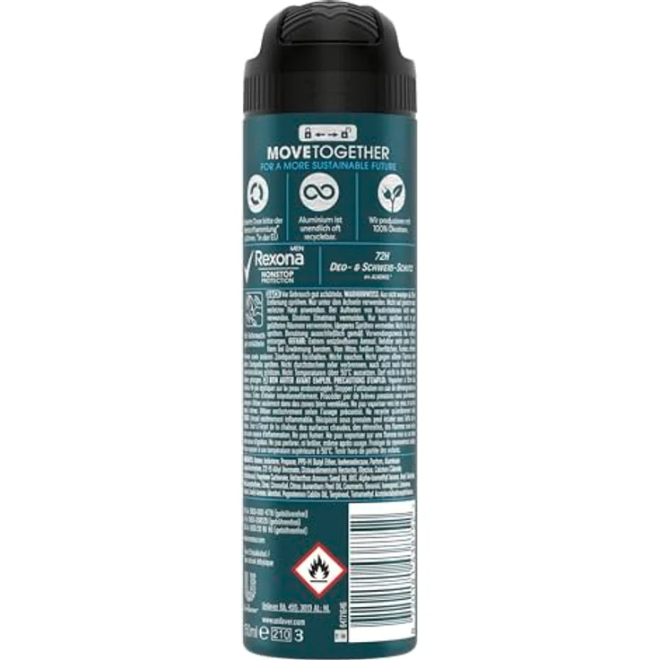 Rexona Men Nonstop Protection Deospray Anti-Transpirant Invisible Ice, 150 ml, 72h Schutz vor Schweiß und Geruch, eiskalter Duft mit Zitrusnoten – Bild 3