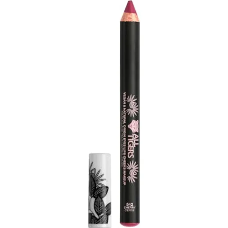 ALL TIGERS 3-in-1-Mehrzweck-Stift für Augen, Lippen und Wangen, Kirschton - cremige Textur, natürliche Inhaltsstoffe, vegan, angereichert mit Bio-Jojoba
