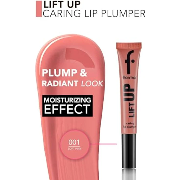 Flormar LIFT UP Lip Plumper, Lippenvolumen-Boost mit Hyaluronsäure, 10 ml, SOFT PINK – Bild 2