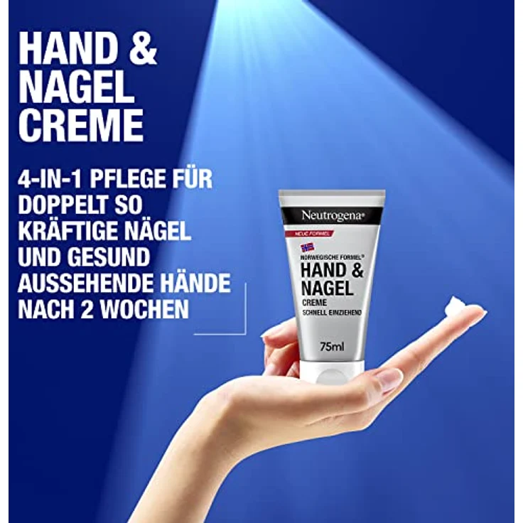 Neutrogena Hand & Nagel Creme (75ml), schnell einziehende Handcreme mit 4-in-1 Feuchtigkeitspflege, Feuchtigkeitscreme mit Glycerin + Vitamin E – Bild 2