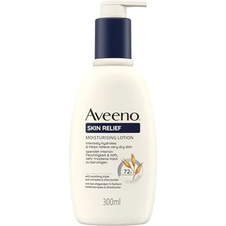 Aveeno Skin Relief Feuchtigkeitsspendende Bodylotion Körperlotion mit 3-fachem Haferkomplex für sehr trockene, empfindliche Haut, 300ml