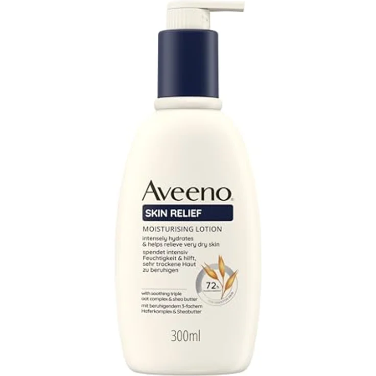 Aveeno Skin Relief Feuchtigkeitsspendende Bodylotion Körperlotion mit 3-fachem Haferkomplex für sehr trockene, empfindliche Haut, 300ml – Bild 1