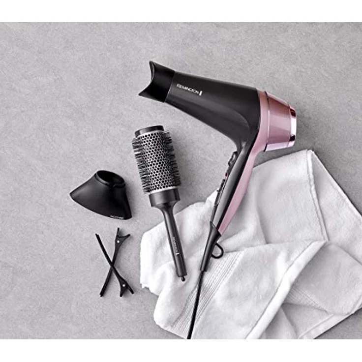 Remington Haartrockner Ionen Curl-Straight D5707, 2200W mit 3 Stylingaufsätzen, Diffusor, 45mm Rundbürste, 3 Heiz- & 2 Gebläsestufen – Bild 2