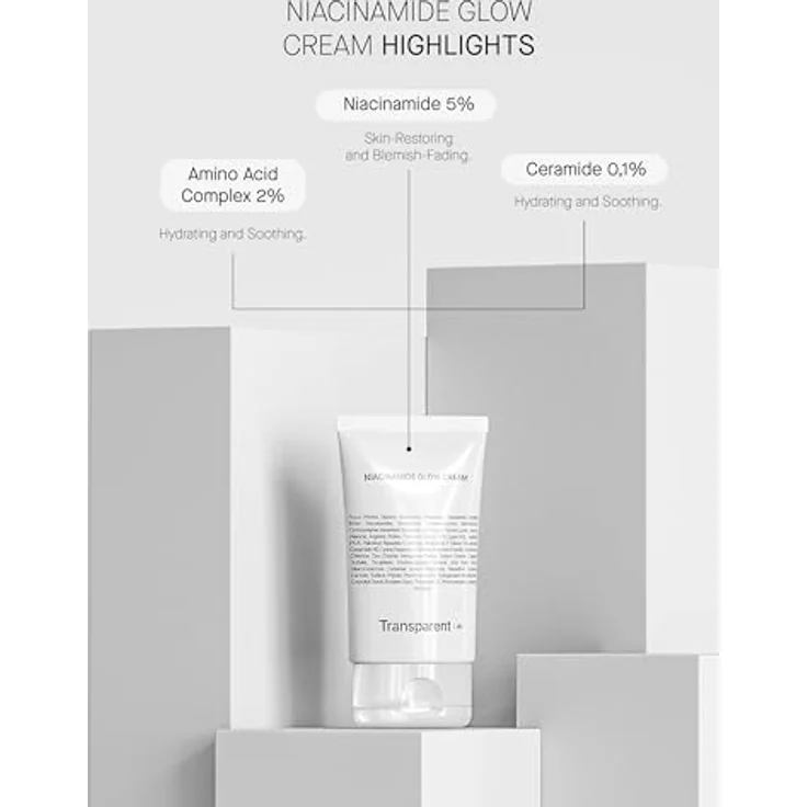 Transparent Lab Niacinamide Glow Cream 50 ml, Gelcreme mit 5% Niacinamid zur Aufhellung und Verbesserung des Hauttons, feuchtigkeitsspendend – Bild 6