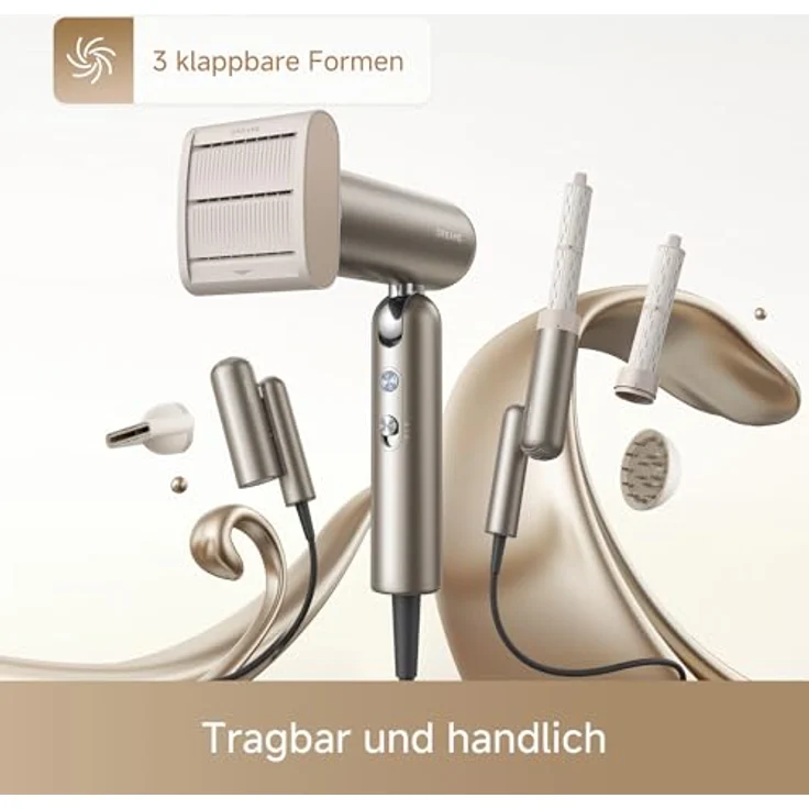 dreame Pocket Pro Hochgeschwindigkeits-Haartrockner, 3 klappbare Formen, 110.000 U/min, 300 Millionen negative Ionen/cm³, geräuscharm unter 60 dB, konstant 57 °C – Bild 2