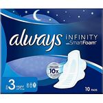 Always Infinity Night Damenbinden, Größe 3, mit Flügeln, absorbiert das 10-fache seines Gewichts, dermatologisch getestet, 10 Stück pro Packung (5 Stück)