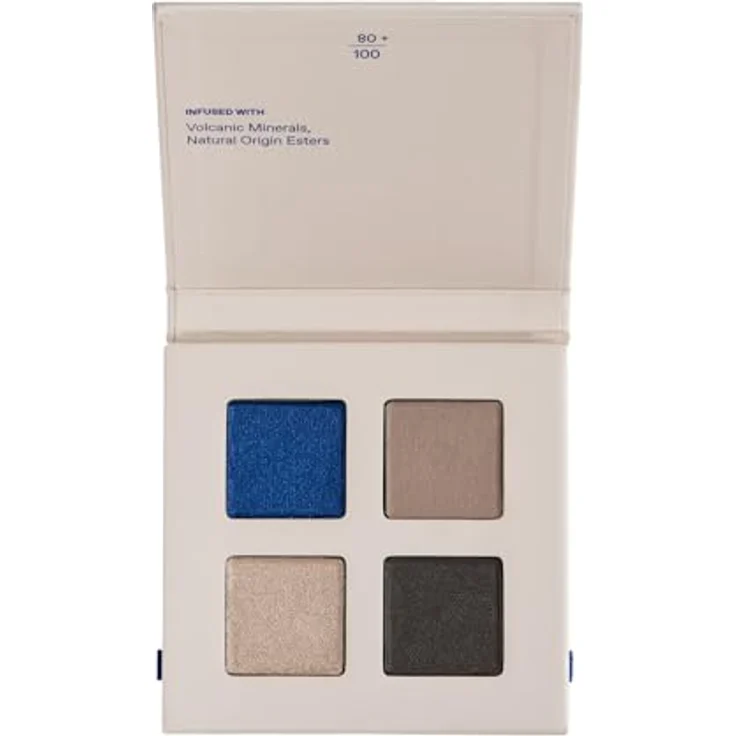 KORRES Real Color Eyeshadow Palette Smokey Sea 02, Lidschattenpalette mit 4 cremigen Naturtönen in matt, satiniert & metallisch, angereichert mit Vulkan-Mineralien, vegan, 4g – Bild 1