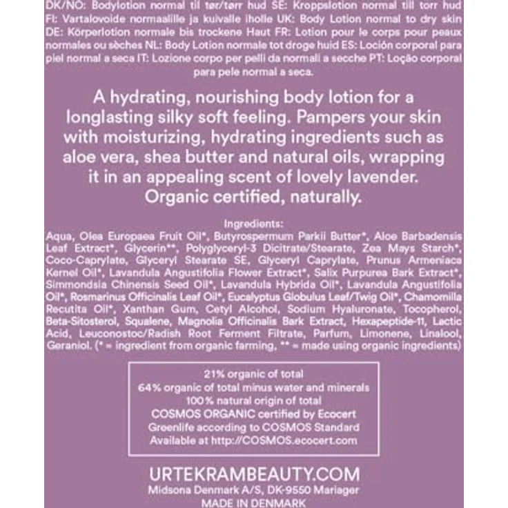 Urtekram Soothing Lavender - Body Lotion Bodylotion 245 ml – Bild 2