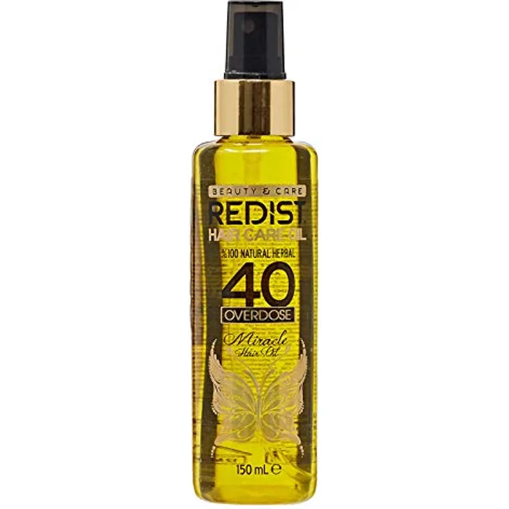 Redist Hair Care Oil 40 Overdose Professioanl Effective Hair Treatment 150ml | Pflanzliches Haarpflege Öl | gegen Haarausfall | Naturkosmetik | Haarkur Frauen mit 40 verschiedenen Kräutern | Haaröl