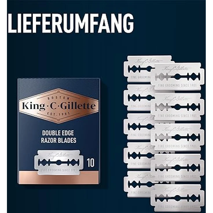 King C. Gillette Double Edge Safety Razor Blades, Doppelklingen für Rasierhobel, 10 Rasierklingen – Bild 8
