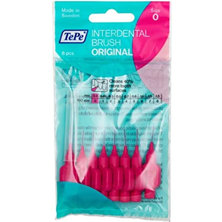 TePe Interdentalbürsten Original pink 0,4 mm 1er Pack 1 x 8 Stück Interdentalbürsten – Bild 2