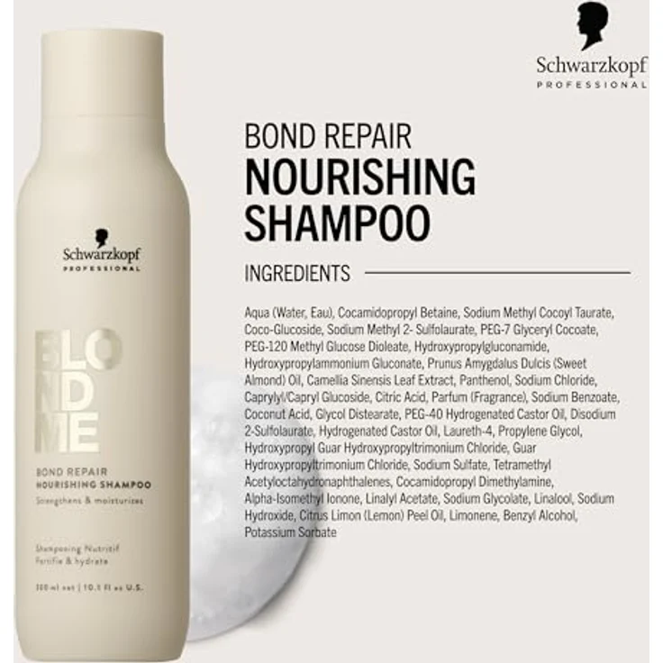 Schwarzkopf Professional Blondme Bond Repair Nourishing Shampoo, nährendes Shampoo für blonde Haare, 1000 ml, vegan – Bild 3