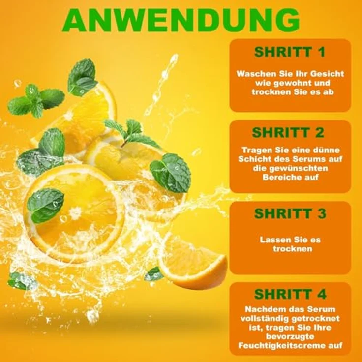 P-Beauty Cosmetic Accessories Gesichtsserum 60ml, mit 20% Vitamin C und E, Hyaluronsäure, Anti Aging, vegan, hypoallergen, farbstofffrei – Bild 6