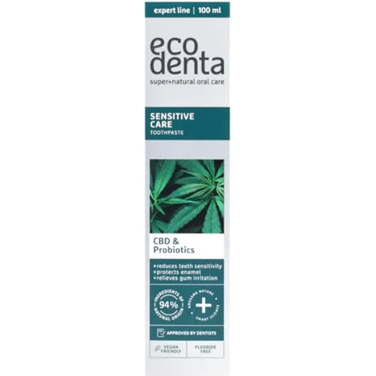 Ecodenta Sensitive CBD, Bio-Aktiv Zahnpasta mit CBD für empfindliche Zähne, 100 ml – Bild 3