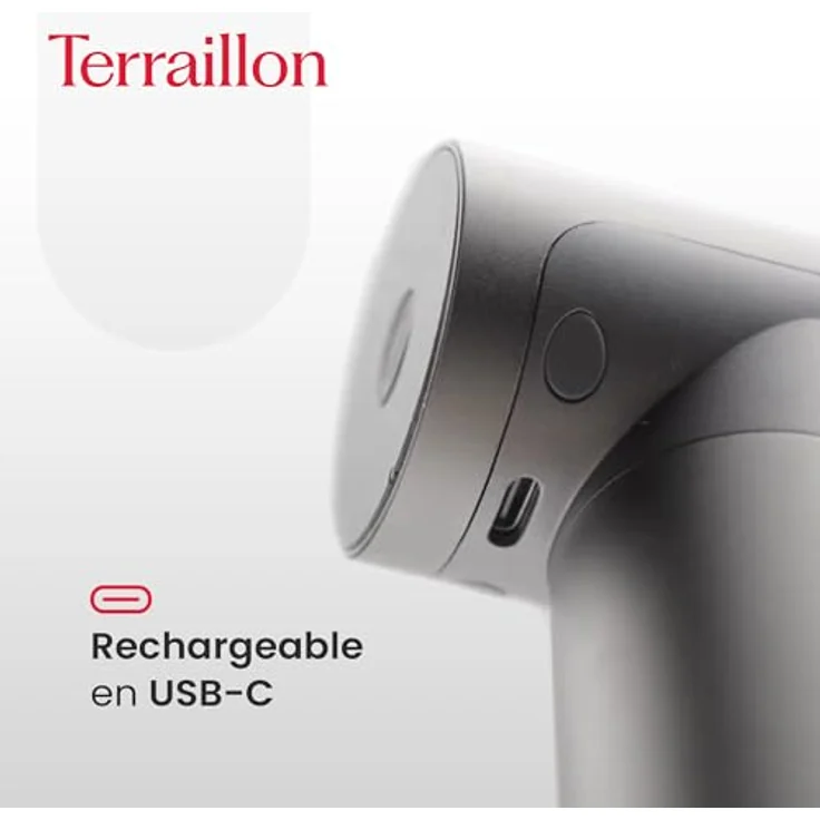 Terraillon Muscle Massager, Massagepistole mit 3 Stufen, 120 Min Laufzeit, vier Massageköpfe – Bild 5