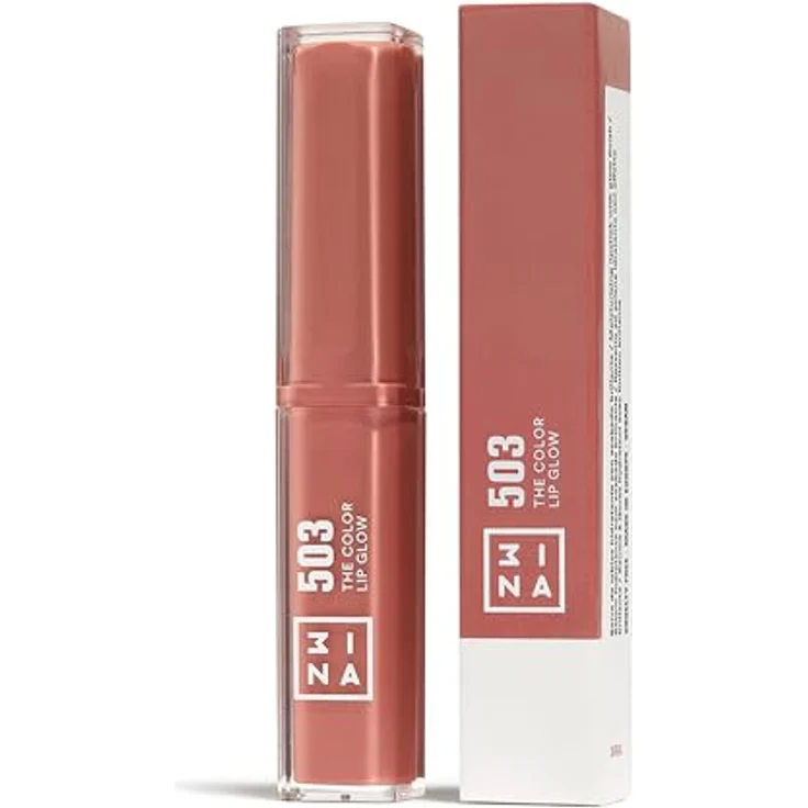 3INA The Color Lip Glow Lippenstift, 1,6 g - Nr. 503 Nude Pink, farbintensiver Pflegebalsam mit glänzendem Finish – Bild 8
