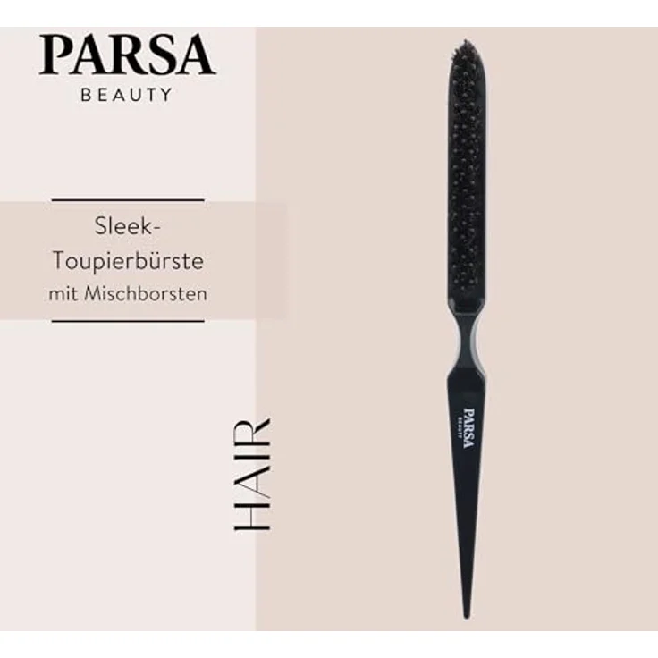 PARSA BEAUTY Sleek-Toupierbürste mit Wildschweinborsten – Anti-Frizz Haarbürste für Toupieren & Sleek-Look, robustes Design aus ABS-Kunststoff – Bild 2